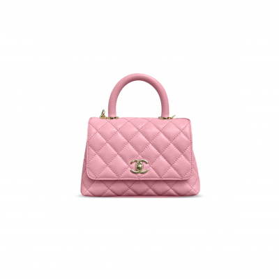 CHANEL CAVIAR QUILTED MINI FLAP BAG WITH TOP HANDLE AS2215 (19*13*9cm)